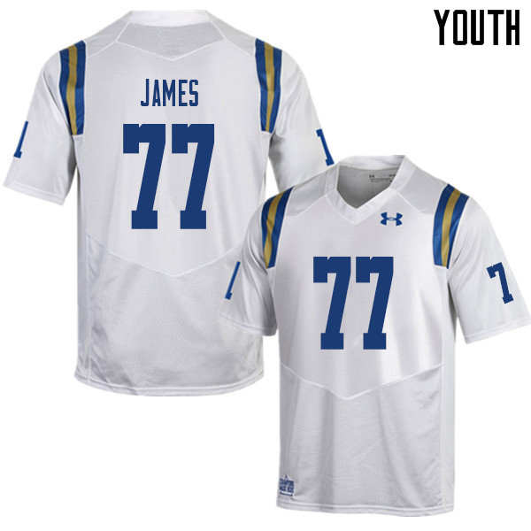 Youth #77 Andre James UCLA Bruins College Football Jerseys Sale-White - Click Image to Close